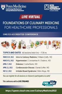 Foundations of Culinary Medicine for Healthcare Professionals 2023 Banner